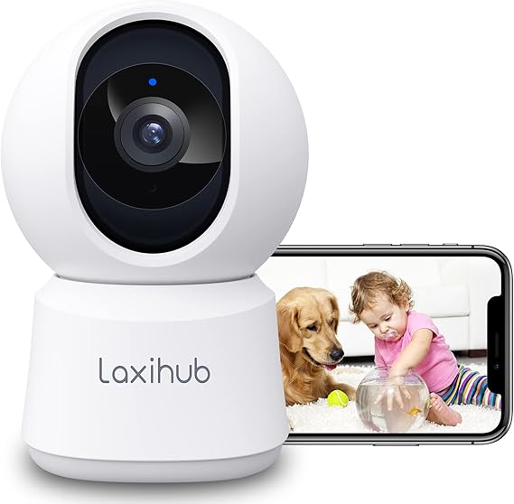 LAXIHUB Pet Dog Cameras with App,2K 3MP Indoor Security Camera for Baby Cat Puppy Nanny,360°Pan