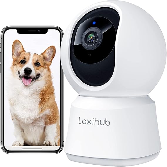 LAXIHUB Pet Dog Cameras with App,2K 3MP Indoor Security Camera for Baby Cat Puppy Nanny,360°Pan
