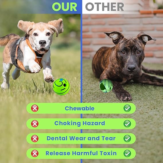 ZUNAX Giggle Ball for Dogs - Interactive Toy With Funny Sounds for Boredom and Anxiety - Squeaky Dog Toy for Small, Medium, and Large Breeds