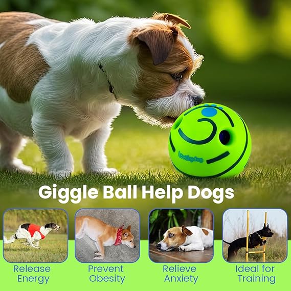ZUNAX Giggle Ball for Dogs - Interactive Toy With Funny Sounds for Boredom and Anxiety - Squeaky Dog Toy for Small, Medium, and Large Breeds
