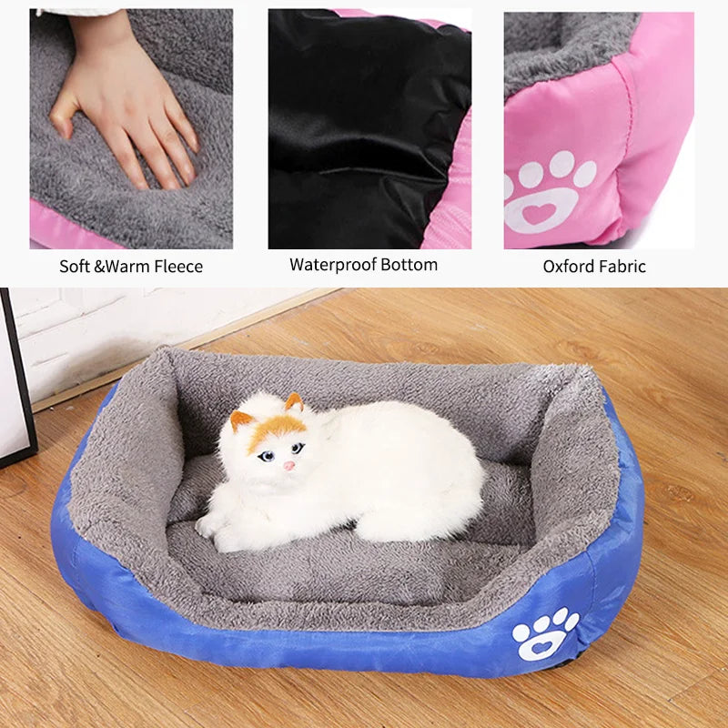 Large Dog Bed Square Plush Cat Nest