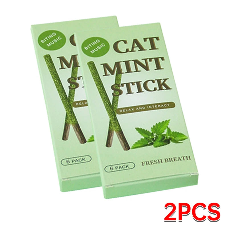 6PCs Natural Cat Sticks Mint Scratching