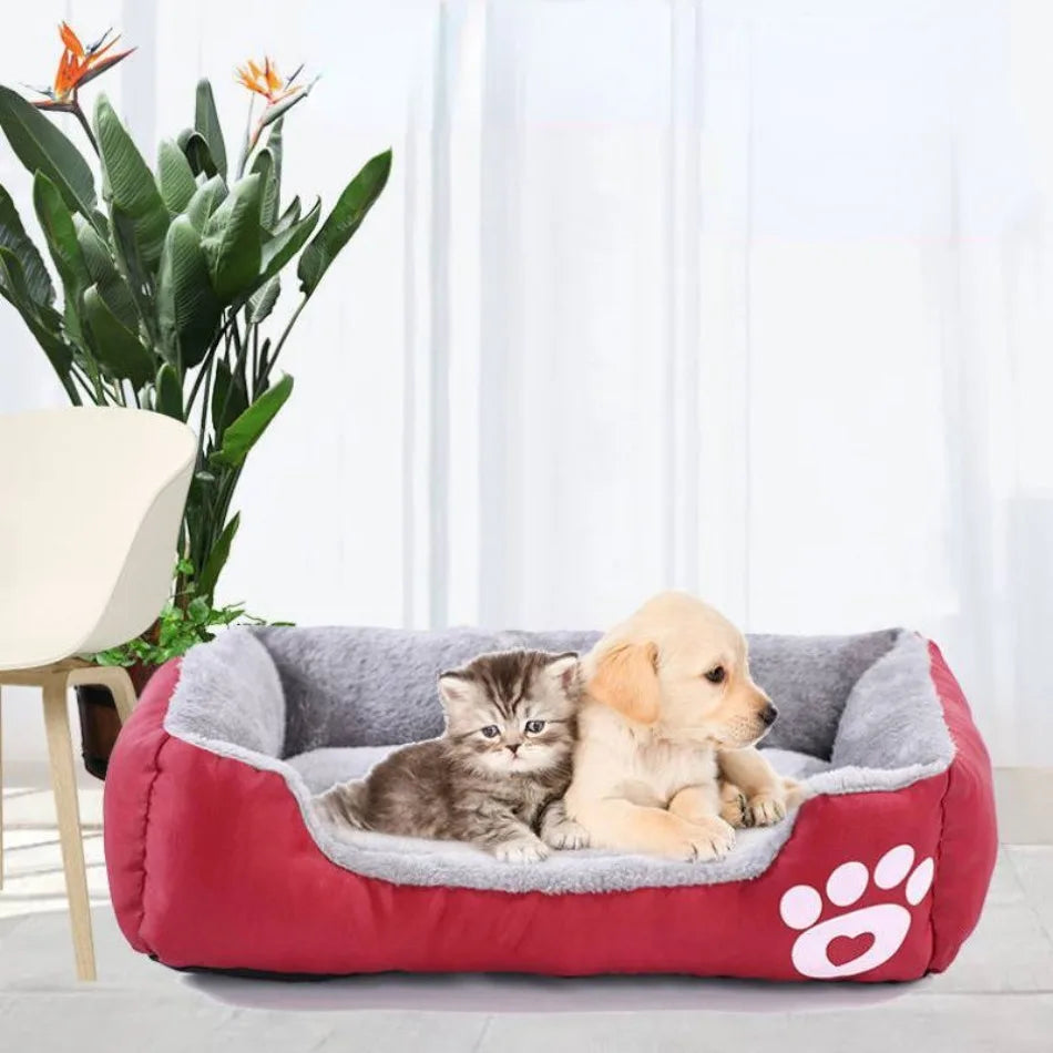 Large Dog Bed Square Plush Cat Nest