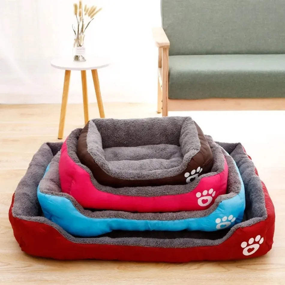 Large Dog Bed Square Plush Cat Nest