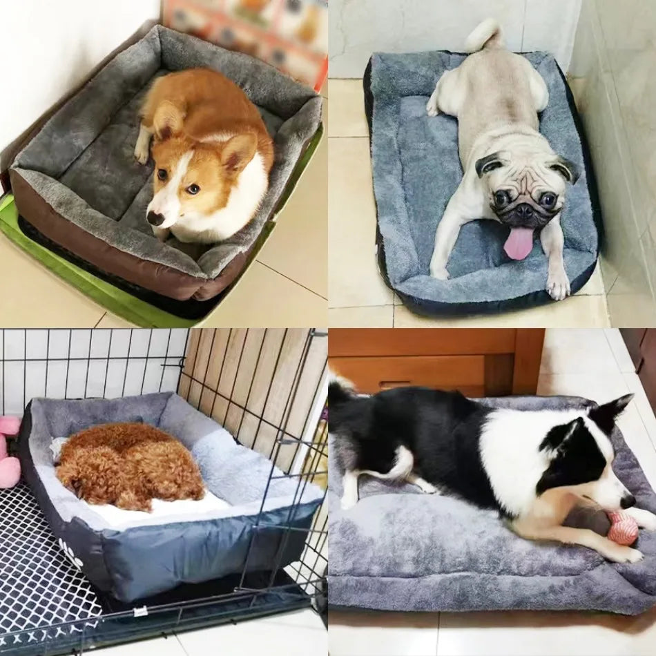 Large Dog Bed Square Plush Cat Nest