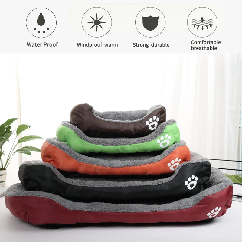 Large Dog Bed Square Plush Cat Nest