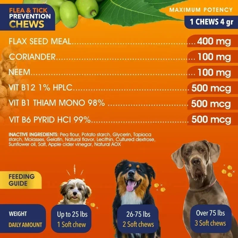 Chewable Tablets for Dogs with Flaxseed and Vitamin Complex