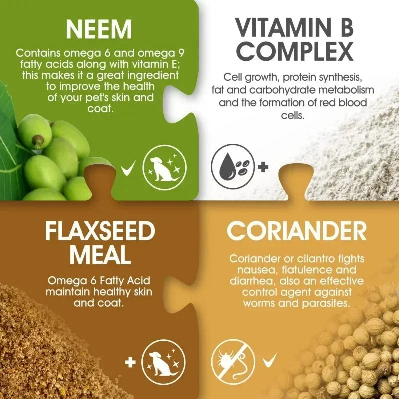 Chewable Tablets for Dogs with Flaxseed and Vitamin Complex