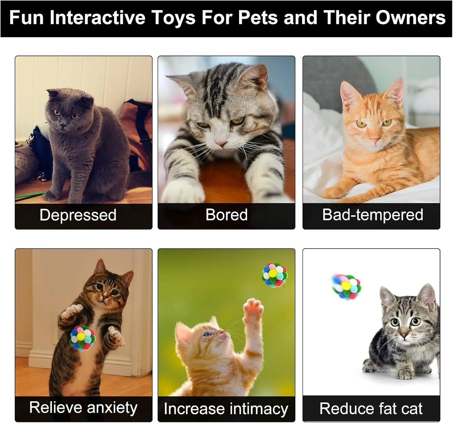 Cat Toys Balls with Bells