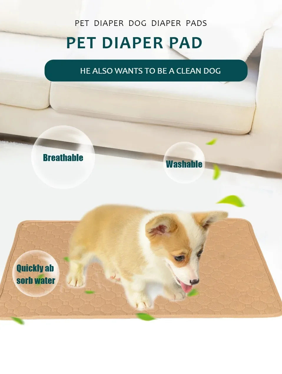 Dog Pee Pad Blanket Absorbent Diaper