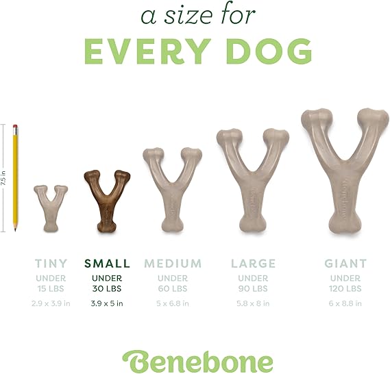 Benebone Indestructible Wishbone Dog Chew Toy for Aggressive Chewers, Long Lasting Tough Boredom Breaker for Dogs,