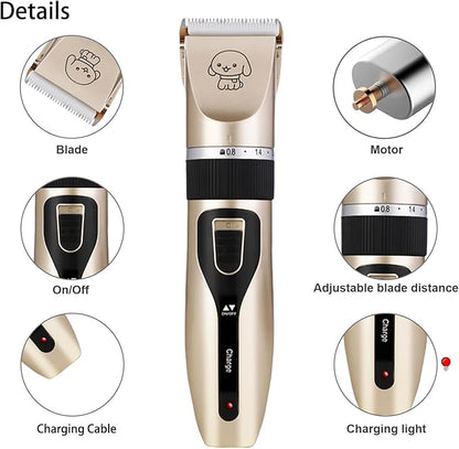 Dog Clippers Professional for Thick Hair,Rechargeable Low Noise Dog Grooming
