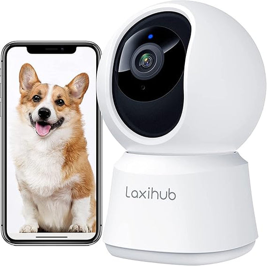 LAXIHUB Pet Dog Cameras with App,2K 3MP Indoor Security Camera for Baby Cat Puppy Nanny,360°Pan