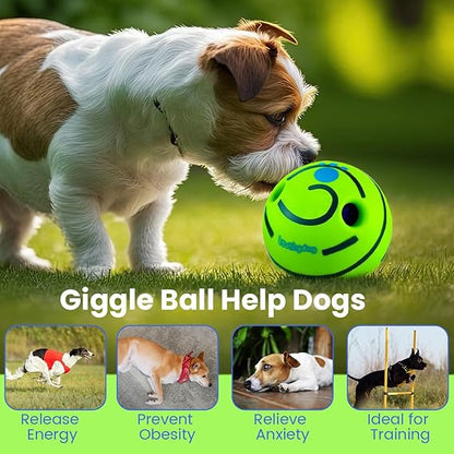 ZUNAX Giggle Ball for Dogs - Interactive Toy With Funny Sounds for Boredom and Anxiety - Squeaky Dog Toy for Small, Medium, and Large Breeds