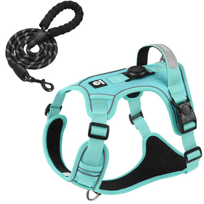 Dog Harness with Airtag Holder and Leash