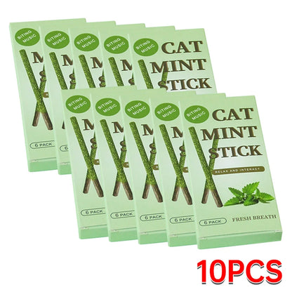 6PCs Natural Cat Sticks Mint Scratching