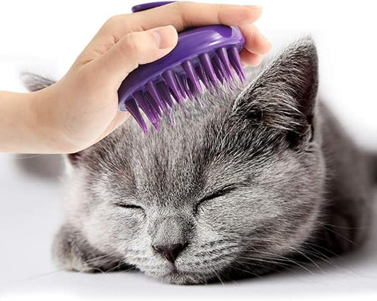 Cat Brush with Soft Rubber Pins, Washable Silicone Pet Brushes for Indoor Cats Grooming Shedding Massage Bath, Removes Hair Mats Tangles and Loose Fur for Short to Long Haired